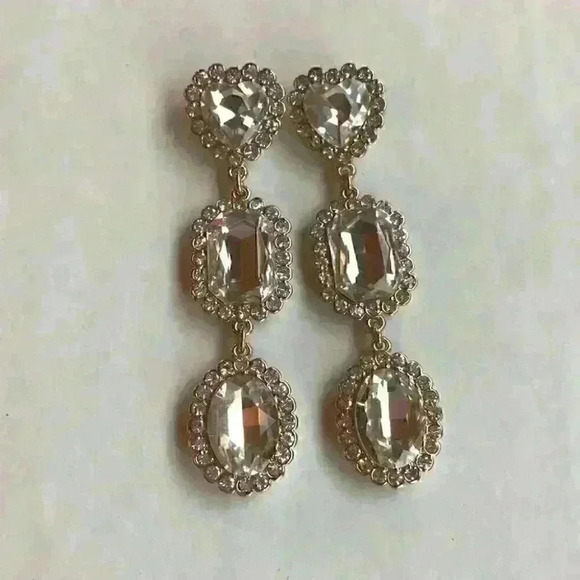 Rachel Roy new Gold Tone Triple Drop Earrings - Picture 8 of 8